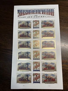 Scott # 5378-80 - Transcontinental Railroad Full Sheet of 18 stamps MNH-2019 - Bild 1 von 1