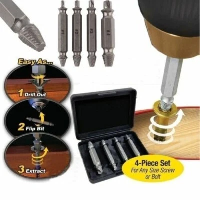 4PCS Broken Screw Extractor Set – Speed Out Drill Bits for Bolt & Screw Removal - Image 1 of 4