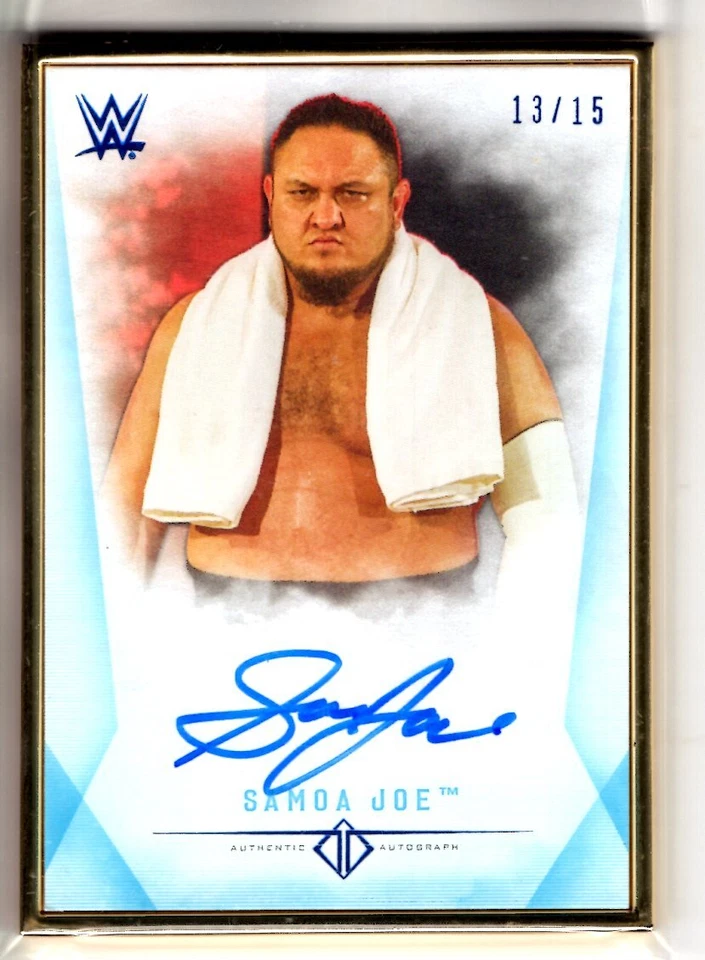2019 Topps WWE Transcendent Auto SAMOA JOE Gold Framed 13/15 AUTOGRAPH Blue SP - Image 1 of 1