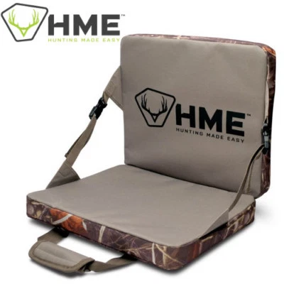 Cojín de asiento plegable HME estilo estadio resistente a la intemperie blanqueador respaldo camuflaje Foto 1 de 2