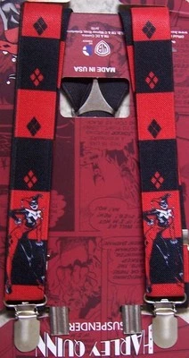 Tirantes Niños y Junior 1"x36" TOTALMENTE Elásticos Harley Quinn NUEVO Hecho en EE. UU. Foto 1 de 2