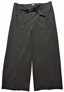 Calvin Klein - Women Medium Pull-on Belt Tie Black Crop Pants  Poly Stretch EUC - Picture 1 of 15