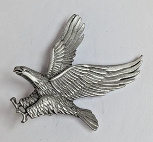 American Eagle Anstecknadel JJ Jonette Schmuck Silber Zinn patriotisch 1,5" x 2,5" - Bild 1 von 10