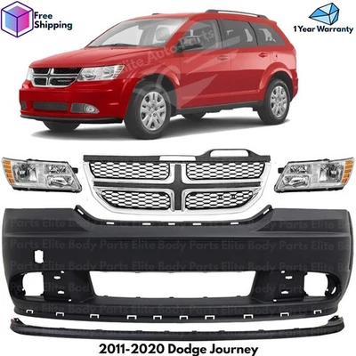 Front Bumper Cover Primed Plastic & Valance Kit For 2011-2020 Dodge Journey Foto 1 de 4