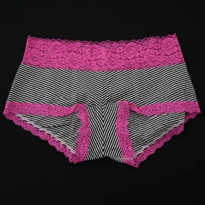 NUEVO Victoria's Secret DE COLECCIÓN ROSA Algodón Encaje Niño Pantalón Corto MEDIANO Foto 1 de 4
