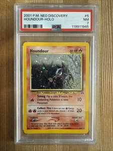 Houndour 5/75 Neo Discovery Holo Rare Pokémon Card 2001 PSA 7 - Picture 1 of 2