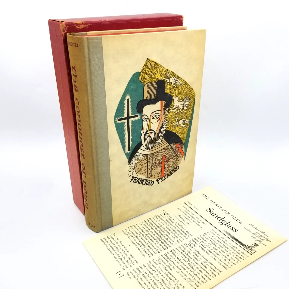 Conquest of Peru by William Prescott – 1957 Heritage Press – Slipcase/Newsletter - Image 1 of 4