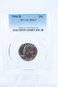 1990-D PCGS MS67 Washington Quarter Business Strike 25C - Picture 1 of 2