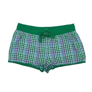 SO Wear It Declare It Green Plaid Pajama Shorts Size XL Cotton Y2K Retro 2000s - Picture 1 of 10