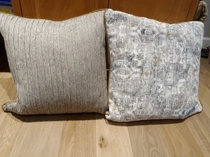 LIVING SPACES 2-PACK Downfill Dec-luxury Pillows, Genuine Leather Trim, 22 x 22 - Picture 1 of 12