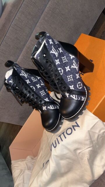 Replica Louis Vuitton Black LV Beaubourg Ankle Boots for Sale