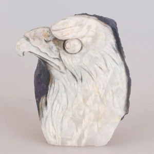 3" Natural Amethyst Gemstone Crystal Hand Carved Eagle Animal Healing 223g - Picture 1 of 8