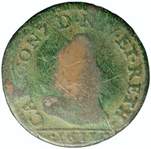 1611 FEUDAL FRANCE Arches-Charleville King CHARLES I Silver Liard Coin i101269 - Picture 1 of 3