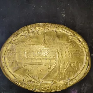 Rare Bas Relief mural laiton repoussé Exposition Universelle De Paris 1900 - Picture 1 of 7
