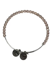 Pulsera Alex and Ani para mujeres o niñas cuentas de vidrio rosa pálido metal plateado - Imagen 1 de 10