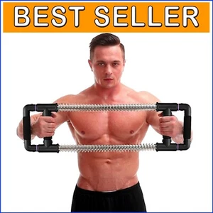 Spring Resistance Push Down Bar - Versatile Chest & Arm Exerciser for All Levels - Picture 1 of 8