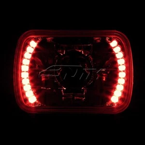 7"x6" H6014 H6052 H6054 Red 20-LED Diamond Chrome Housing Projector Headlights - Bild 1 von 7