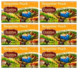 6x Celestial Seasonings PEACH Sleepy Time Herbal Tea PK 120 Tea Bags Bulk Lot - Picture 1 of 7