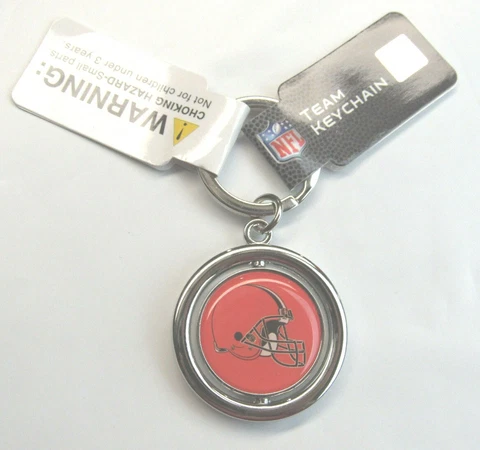 NFL Cleveland Browns Spinning Logo Key Ring Keychain Forever Collectibles Cover