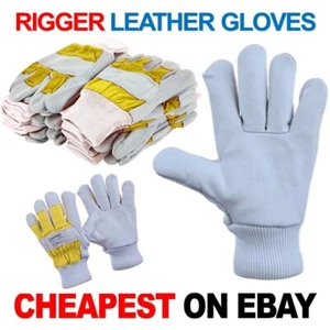 Yellow Leather Gardening Gloves Thorn Proof Garden Work Driver Safety Glove - Picture 1 of 4