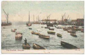 The Harbour, Margate, 1909 postcard, boats - Picture 1 of 2