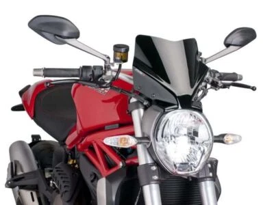 Черный спортивный экран нового поколения Puig Ducati Monster 821 в полоску 2014–2017 - Изображение 1 из 2