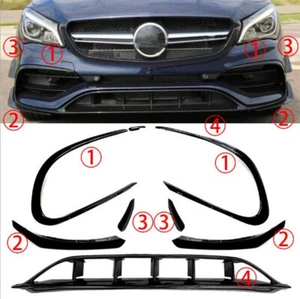 Front Bumper Splitter Vent Canard Body Kit Set For Benz CLA200 W117 C117 2016-19 - Picture 1 of 4