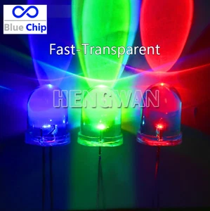 50pcs 10mm Fast/Slow RGB Rainbow Color Flashing Light Emitting Diode Round LED - Picture 1 of 7