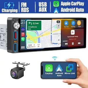 Single Din Car Stereo Apple CarPlay 6.9 touchscreen Bluetooth Radio USB - Picture 1 of 9