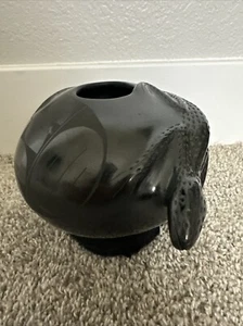 Rosa Quezada Black On Black Pottery Snake Pot Vase Ollo Mata Ortiz - Picture 1 of 6