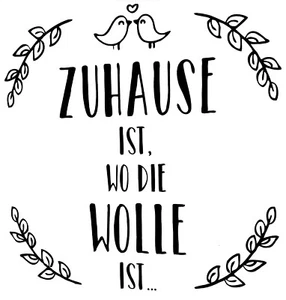 Wandtattoo Wandaufkleber Flur Wohnzimmer Zuhause ist wo die Wolle ist.. - Bild 1 von 10