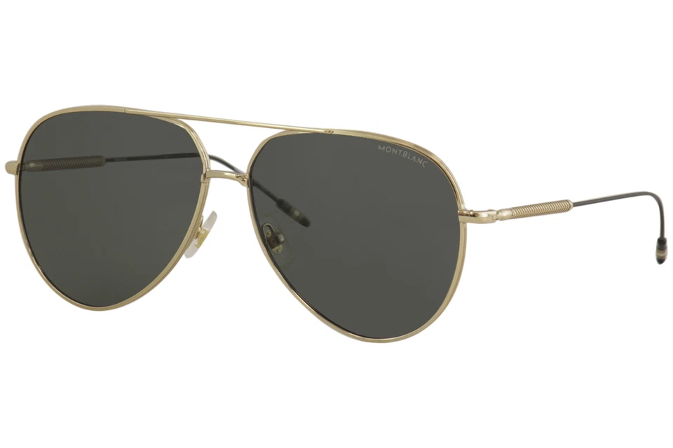 Montblanc Mb0045s 002 Aviator Gold Green 61 Mm Men's Sunglasses