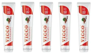 5 x 200g Vicco Vajradanti Ayurvedische Kräuterzahnpasta für starke Zähne & Za... - Bild 1 von 4