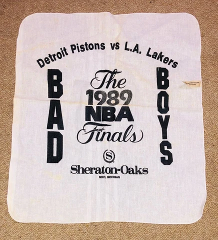 1989 NBA Finals Detroit Pistons vs LA Lakers Basketball "Bad Boys" Rally Flag Cover