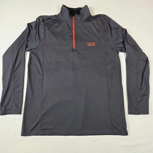 Mountain Hardwear Shirt Men's Large Gray 1/4 Zip Long Sleeve Pullover Shirt - Picture 1 of 12