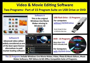 Windows-Live-Essentials -Movie-Maker Software USB or DVD Plus 14 Bonus Programs - Picture 1 of 5