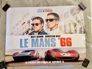 LE MANS '66 (Ford v Ferrari) ~ Original Movie Poster ~ Damon/Bale ~ UK Quad - Picture 1 of 4