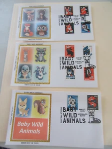 Drei Baby Wildtiere 2025 Kombi Forever Stempel Fdcs Sc#6013-22 Colorano Hüllen - Bild 1 von 3