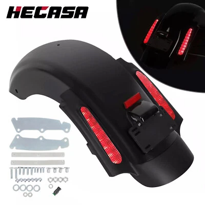 LED Black Rear Fender System For Harley Touring Street Electra Road Glide 09-13 Foto 1 de 4