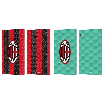 OFFICIAL AC MILAN 2020/21 CREST KIT LEATHER BOOK CASE FOR HUAWEI XIAOMI TABLET - Image 1 of 4