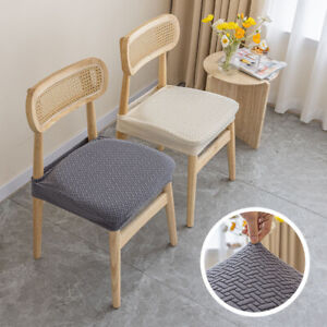 2Pcs Stretch Jacquard Seat Cover Chair Slipcovers for Dining Room Kitchen
