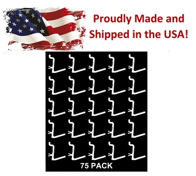 JSP MANUFACTURING® Plastic White L Style Pegboard Hook Kit Tool - 50 Pack - PEGBOARD NOT INCLUDED