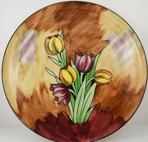 Large Hollingshead & Kirkham (H & K) Hand Painted Art Deco Tuliptime Wall Plaque - Picture 1 of 3