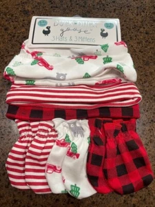 6 Piece Set Baby (3 Hats & 3 Mittens) Christmas~Valentine's Day~Everyday - Picture 1 of 2
