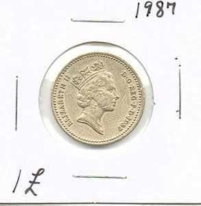 UK England Great Britain Coin 1 Pound 1987 similar to picture used QEII - Picture 1 of 6