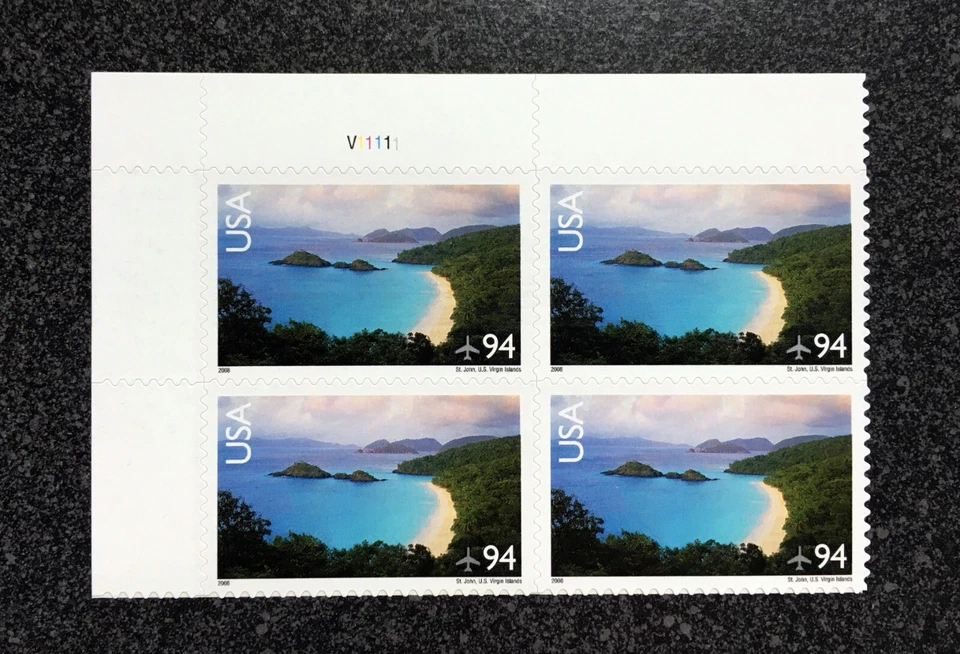 2008USA #C145 94c Trunk Bay Virgin Islands Airmail - Plate Block of 4  mint - Image 1 of 3