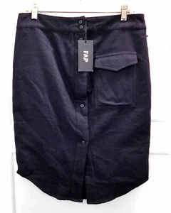 Filles A Papa Irvine Ladies Cotton Wool Black Skirt, $350rt Waist Size 34" - Picture 1 of 4