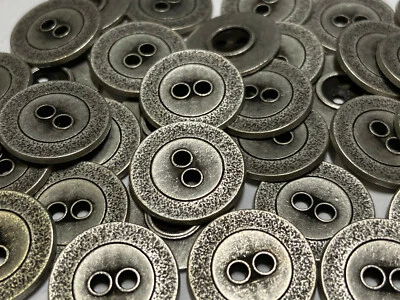 Diseñador Italiano Botón Metal "LP" "Álbum" Diseño Plata Antigua 15, 20, 23mm 2h Foto 1 de 3