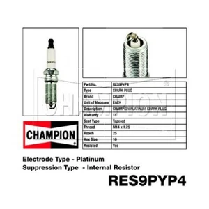 6x CHAMPION Performance Driven Quality Platinum Spark Plug For Holden #RES9PYP4 - Picture 1 of 6