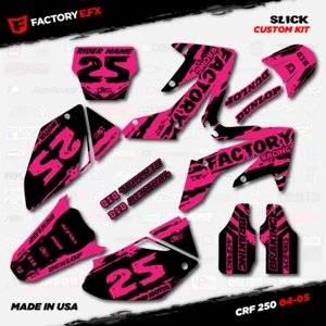 Black & Pink Slick Racing Graphics Kit fits Honda CRF250R 04-05 Crf 250 Crf250 - Picture 1 of 5